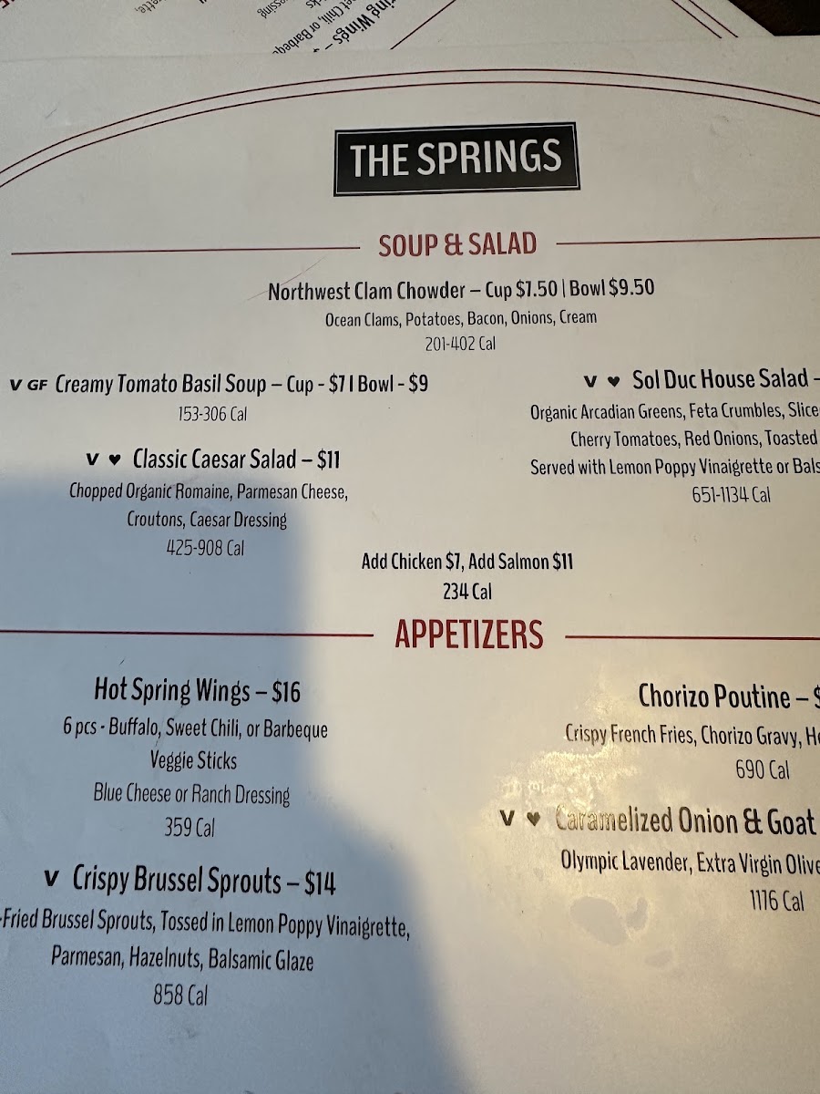 The Springs Restaurant at Sol Duc Hot Springs Menu 3