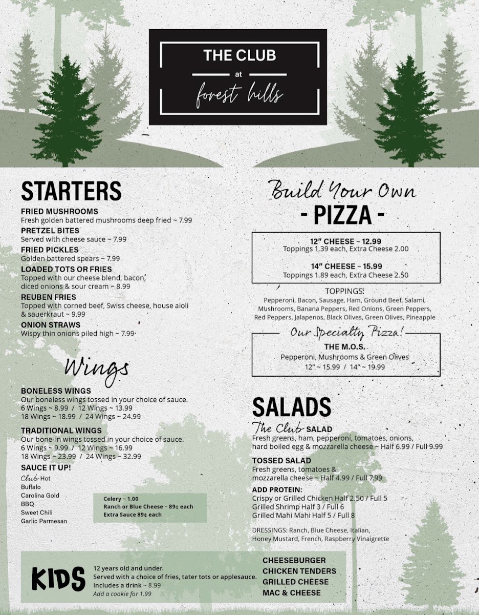 The Club at Forest Hills Menu 1